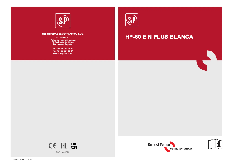 First page image of the manual for HP 60 N BI