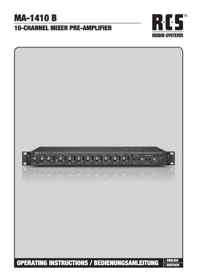 First page image of the manual for MA-1410 B