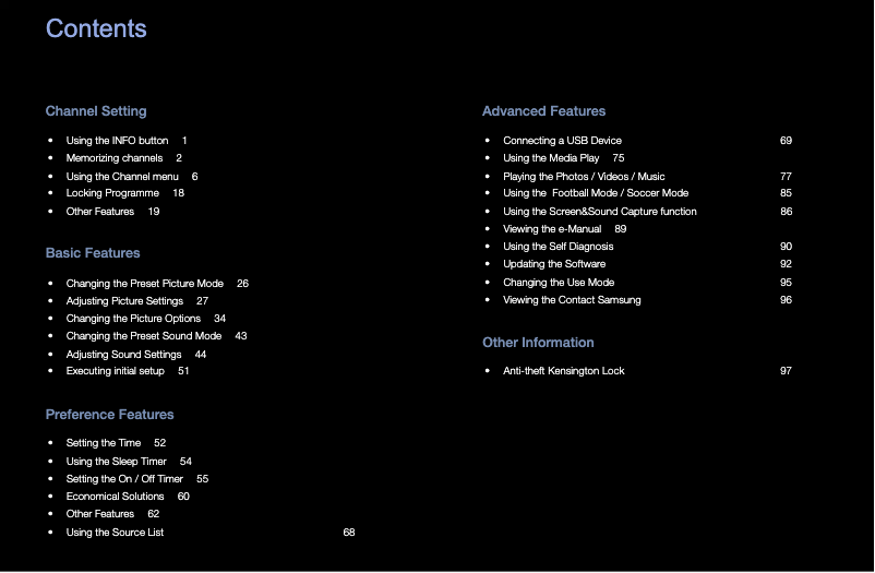 First page image of the manual for UA48H4288AJ