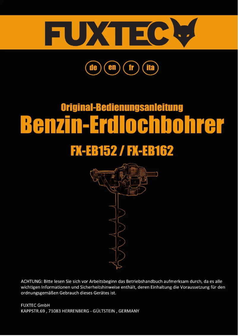 First page image of the manual for FX-EB162