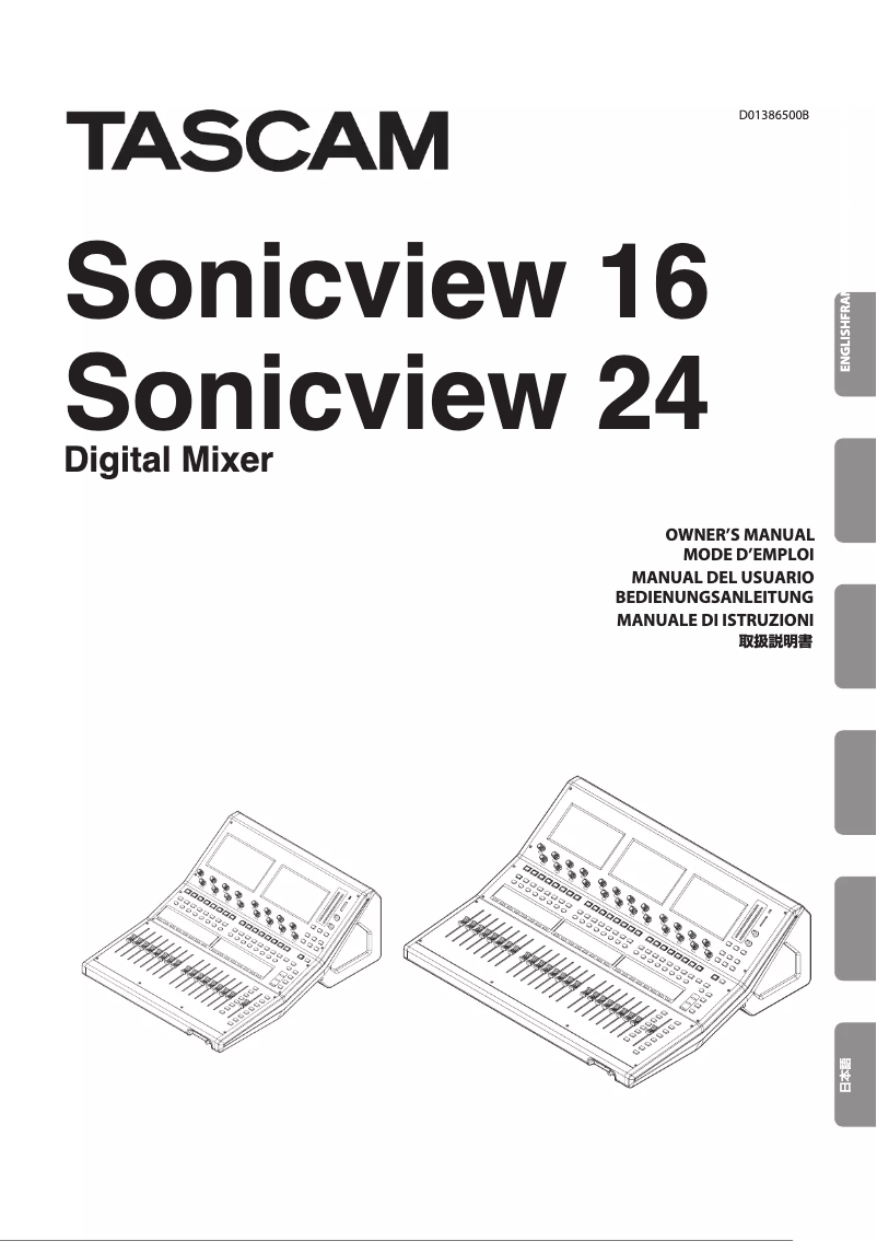 Page 1 of the manual User Manual Tascam Sonicview 24