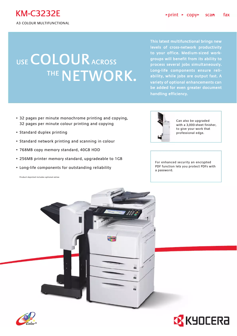 Page 1 of the manual Technical Sheet Kyocera KM-C3232E