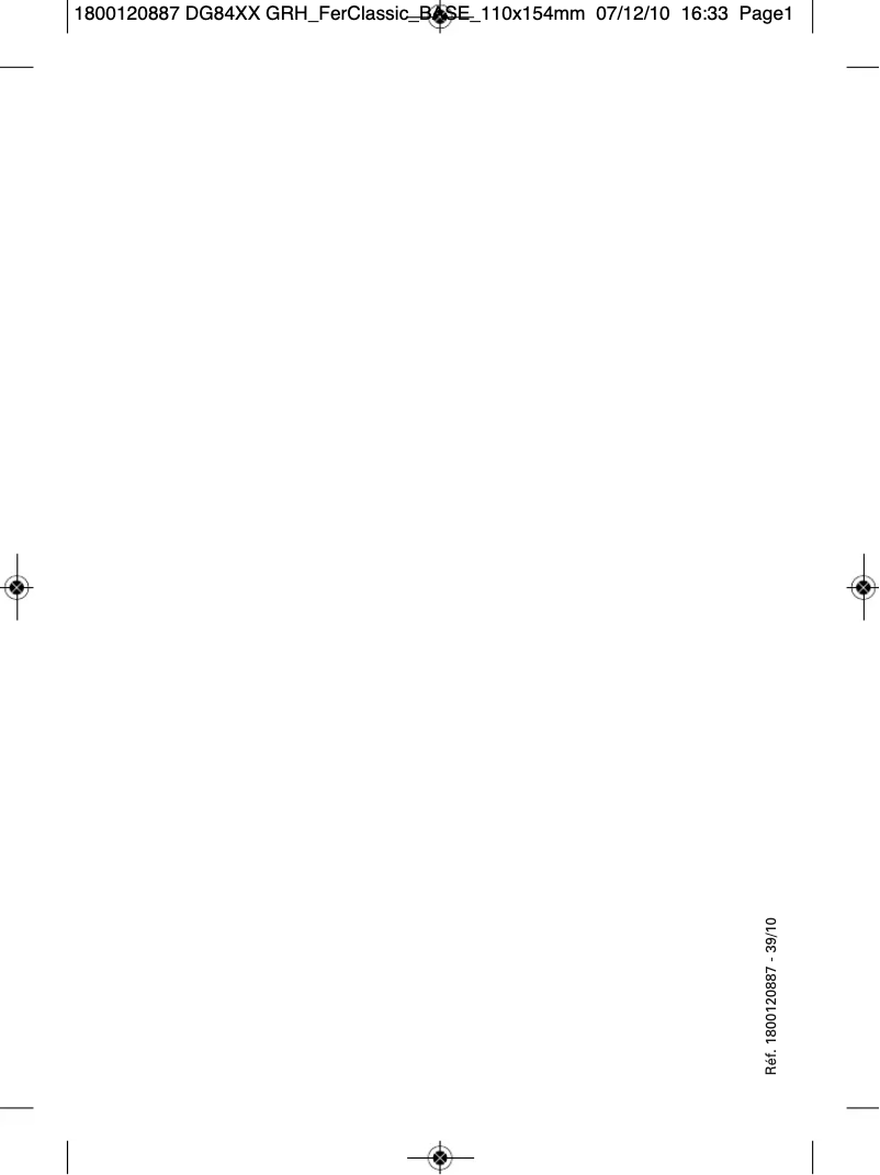 Page 1 de la notice Manuel utilisateur Rowenta Pro Precision DG8416