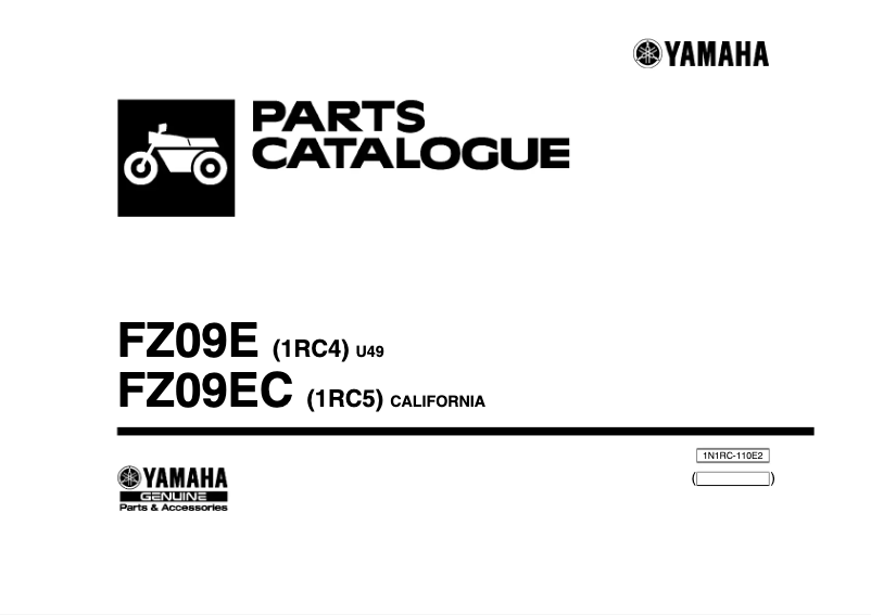 First page image of the manual for FZ-09 (2014)