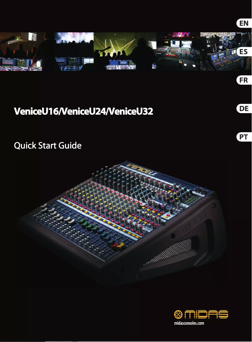 Page 1 of the manual Quick Start Guide Midas Venice U16
