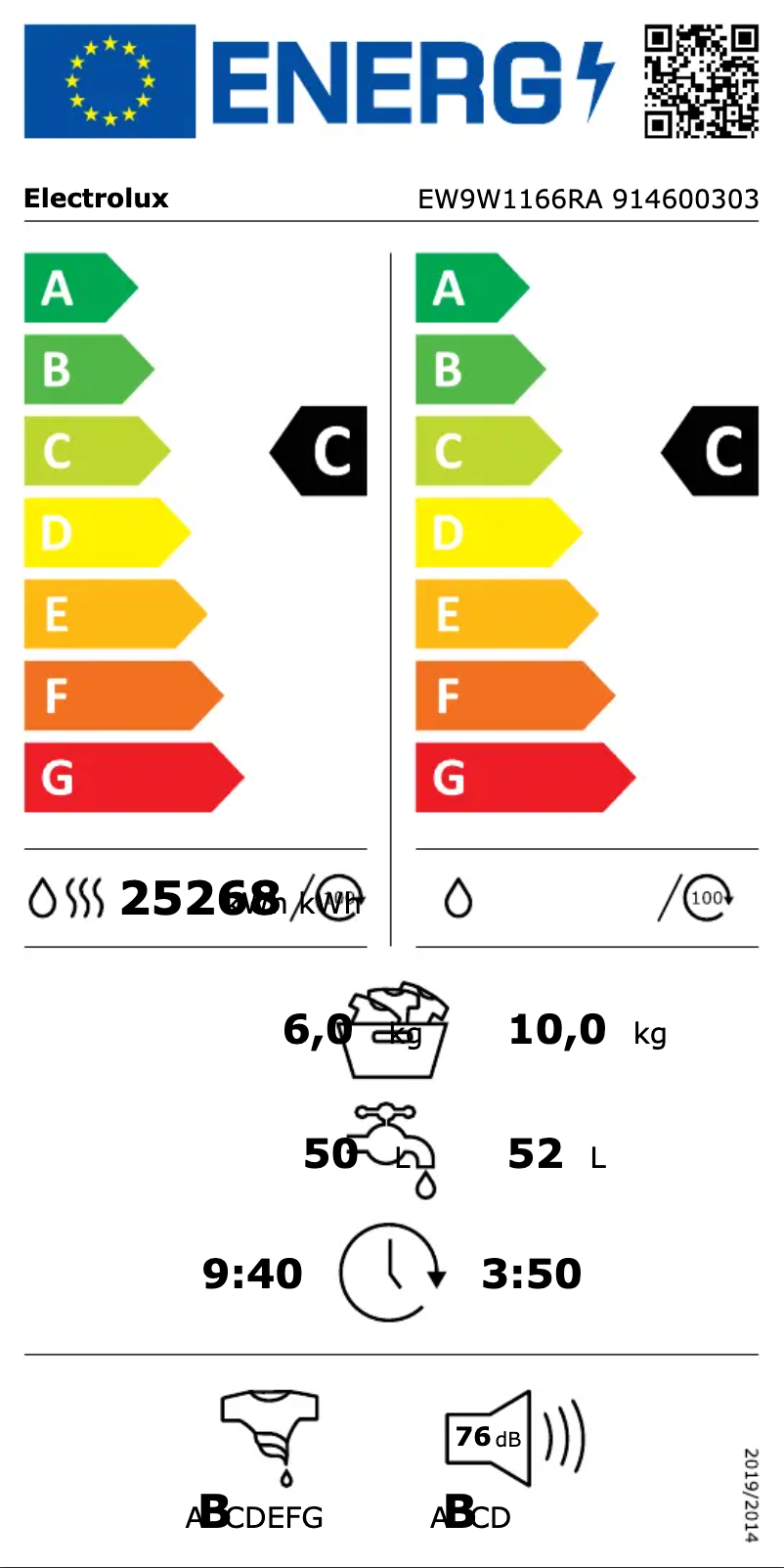 First page image of the manual for EW9W1166RA