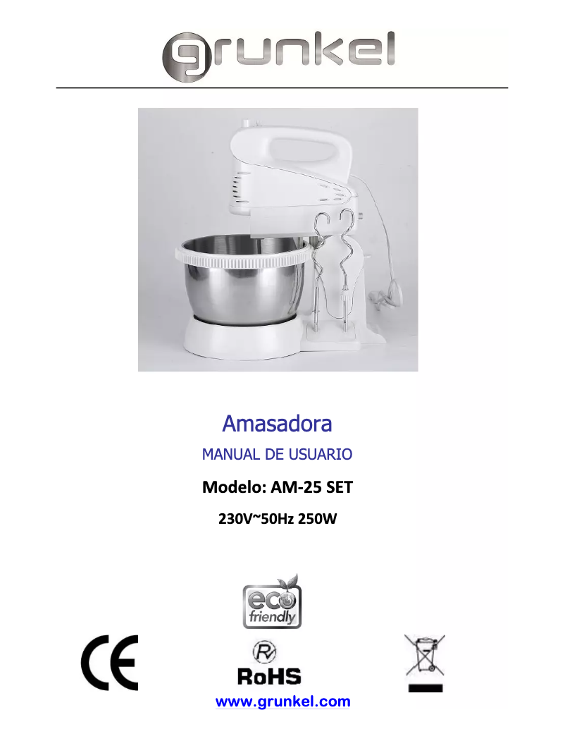 First page image of the manual for AM-25SET