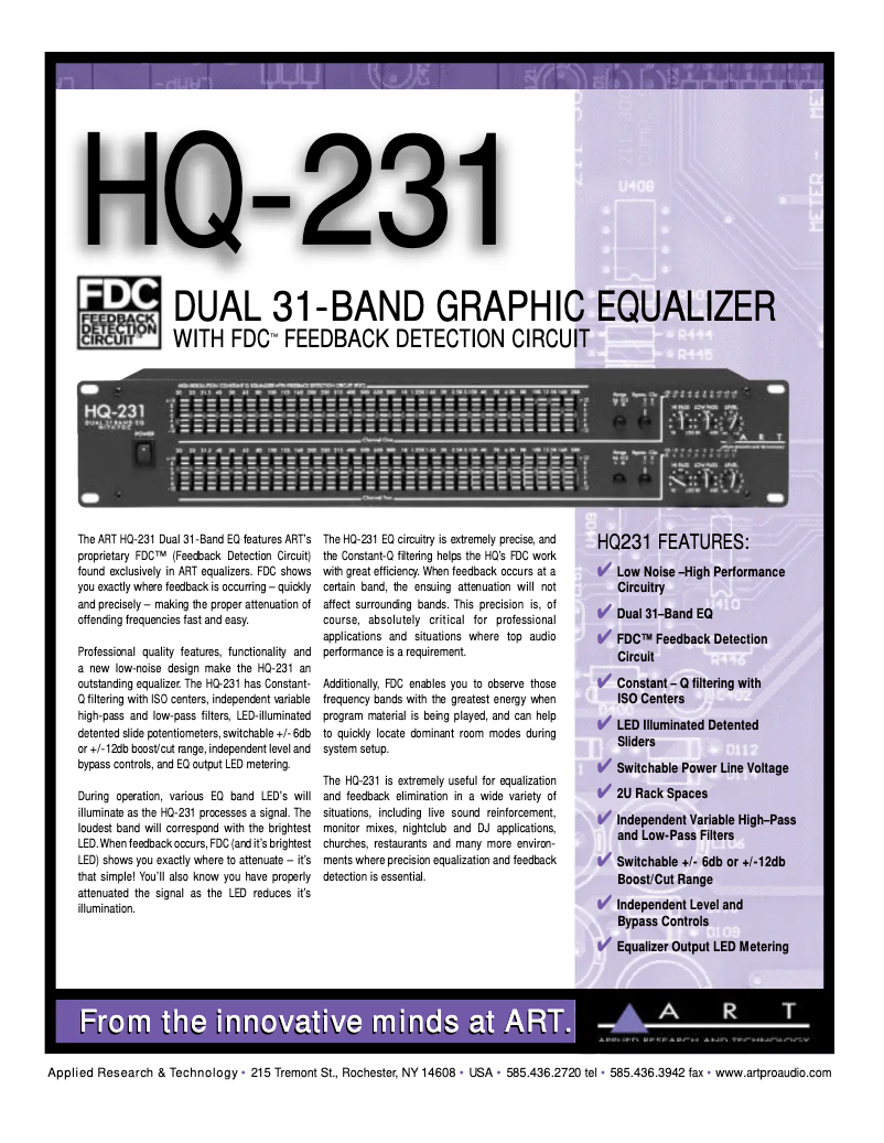 First page image of the manual for HQ-231