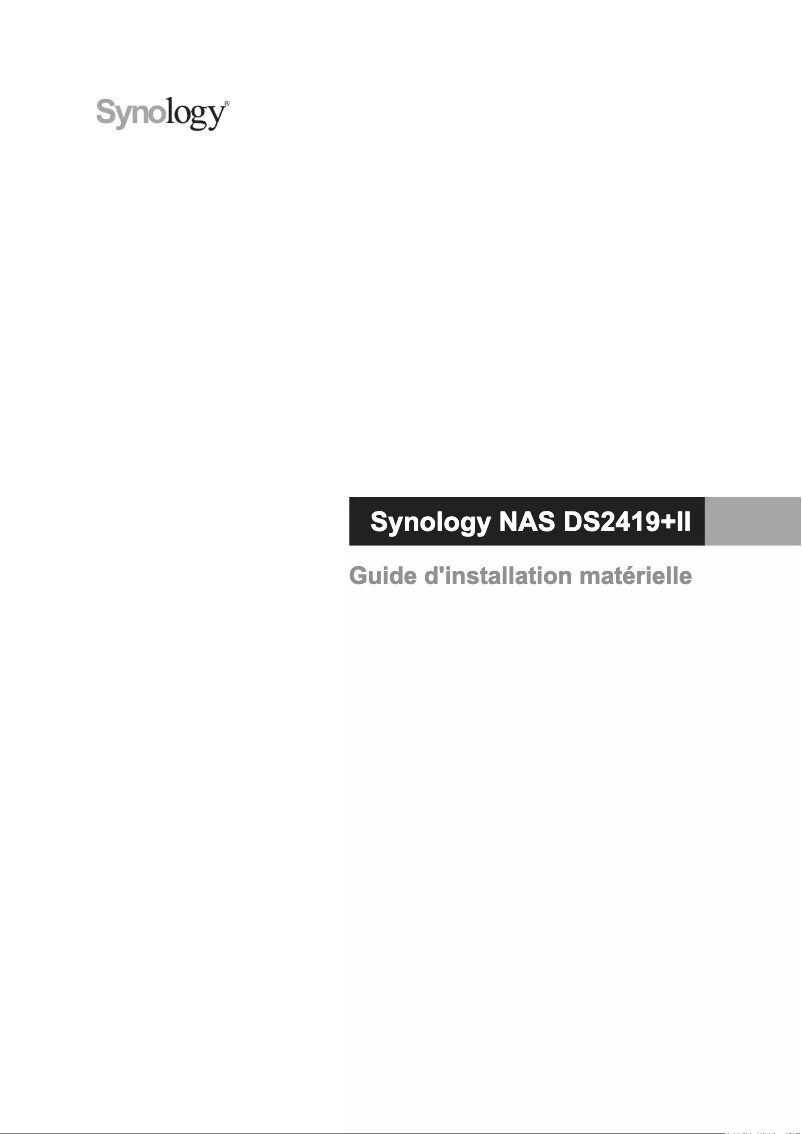 First page image of the manual for DiskStation DS2419+II