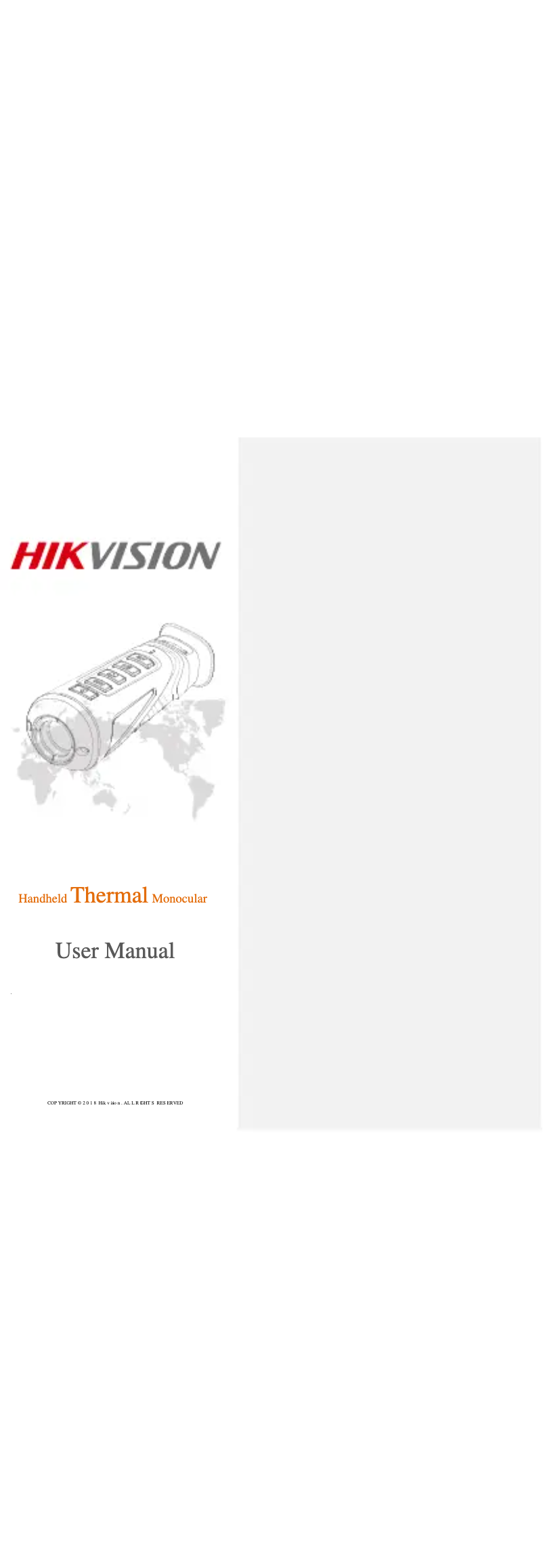 First page image of the manual for DS-2TS03-35UF/W
