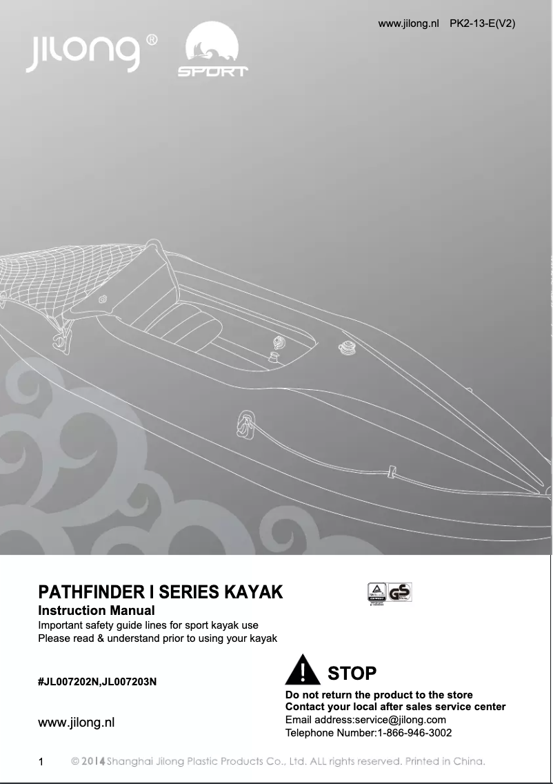 Page 1 of the manual User Manual JILONG Pathfinder 1 Series