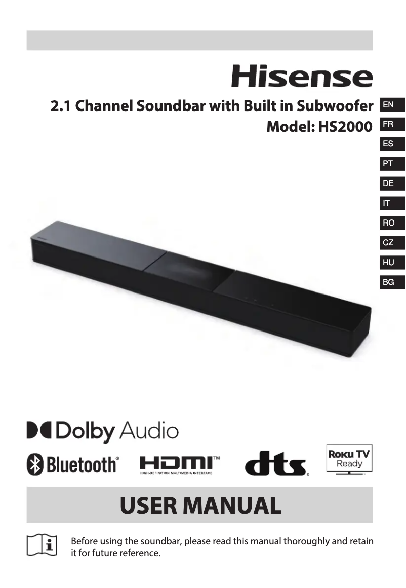 First page image of the manual for HS2000