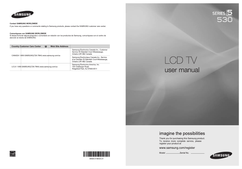 Page 1 of the manual User Manual Samsung LN40B530P7F