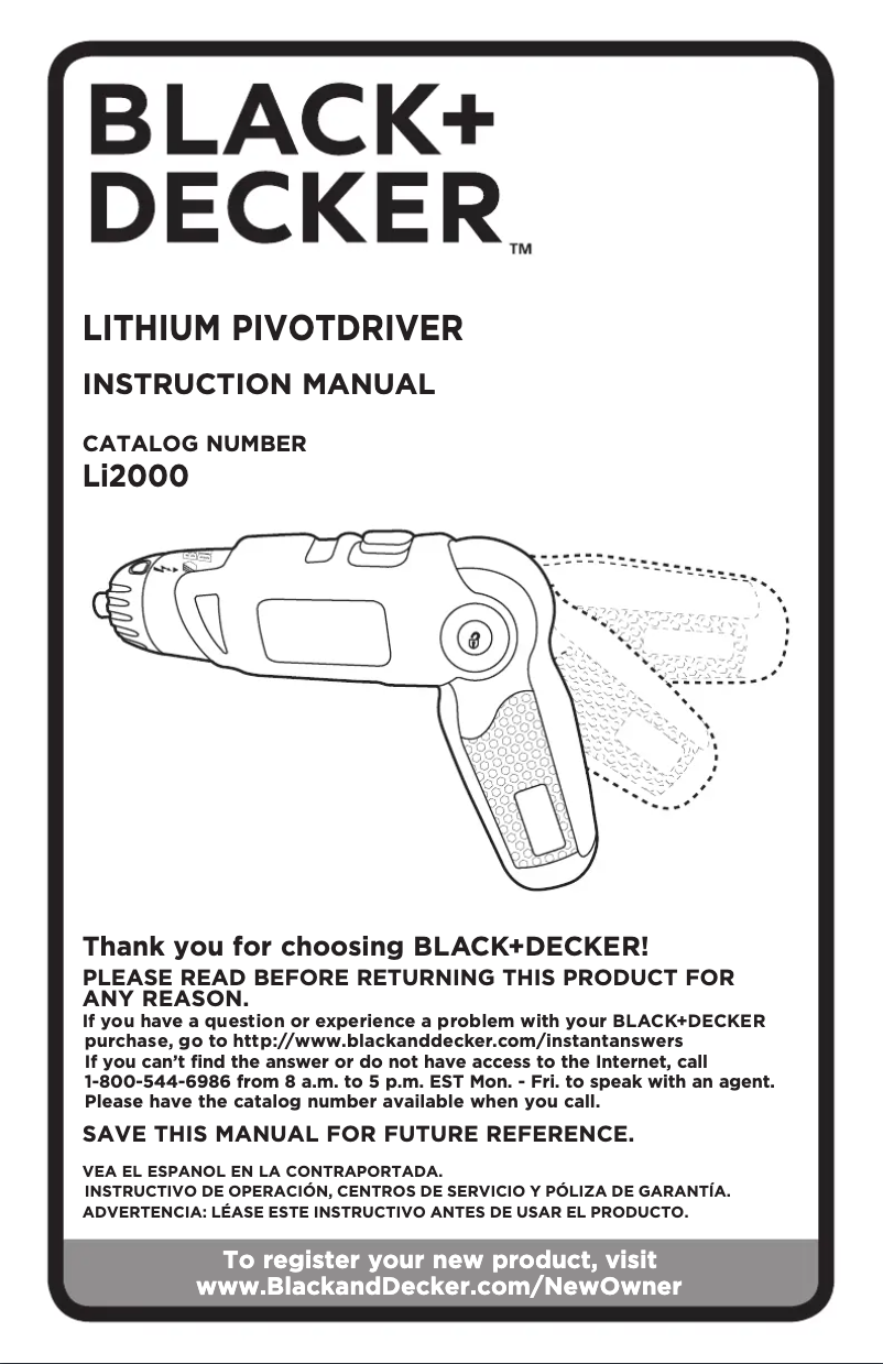 First page image of the manual for LI2000