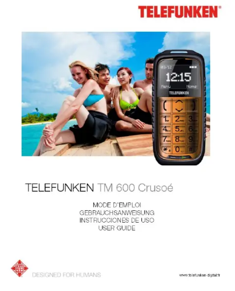 First page image of the manual for TM 600 Crusoe