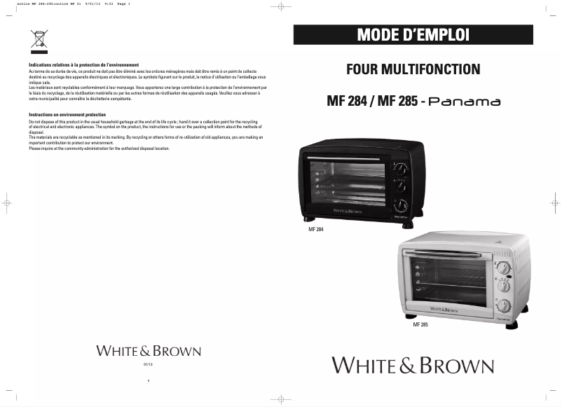 Page 1 of the manual User Manual White And Brown MF 285