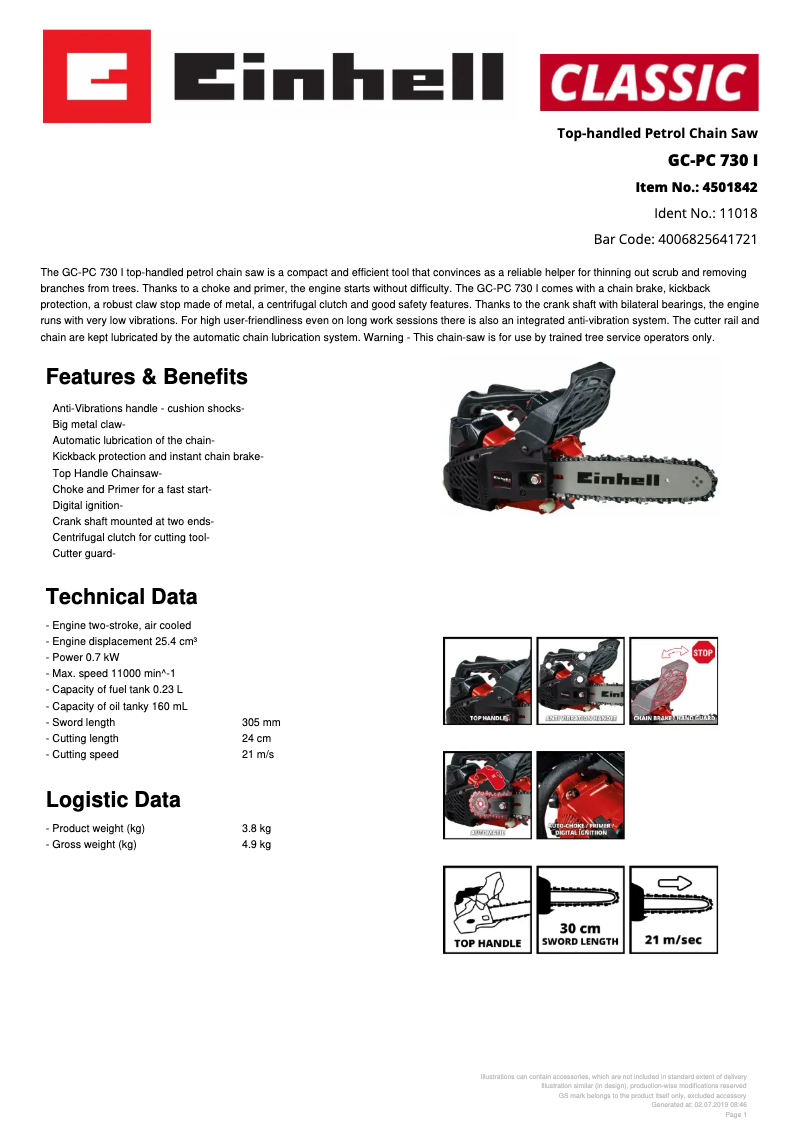 First page image of the manual for GC-PC 730 I