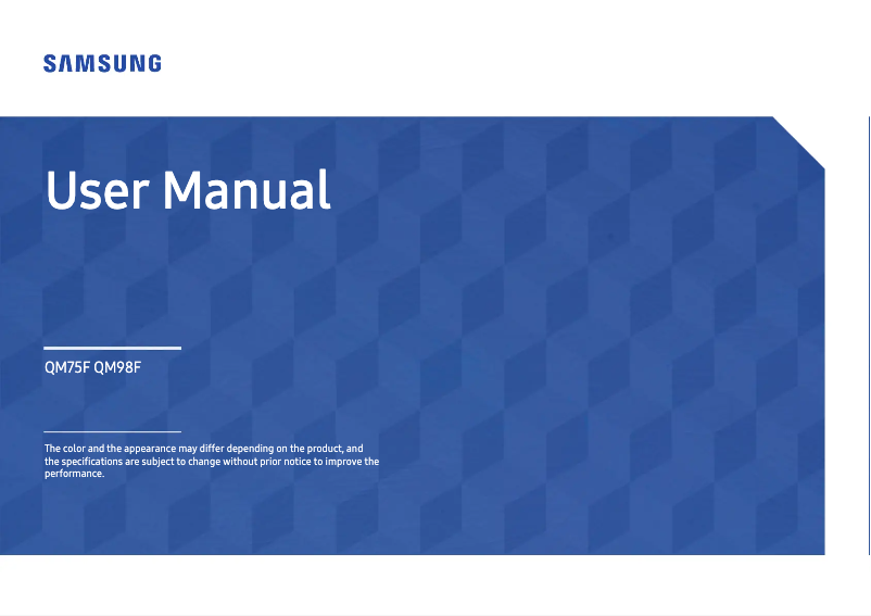 First page image of the manual for LH98QMFPBGC