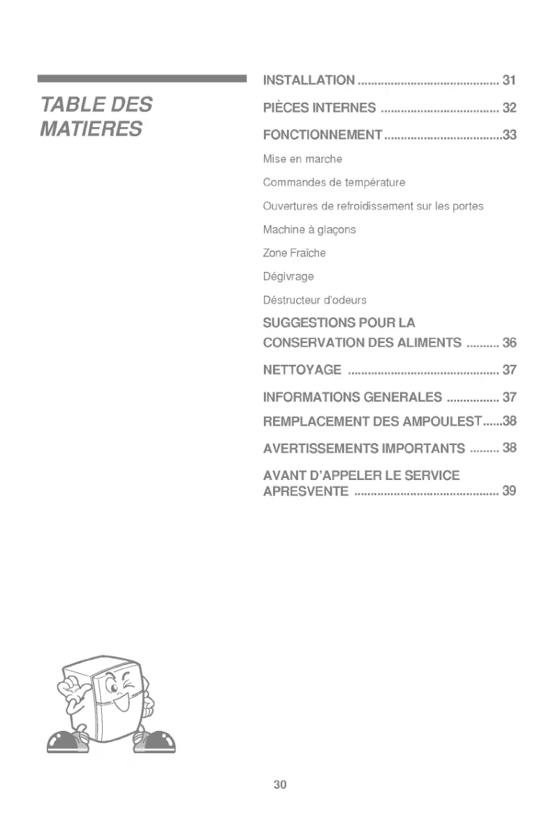 First page image of the manual for GR-S552QTCW