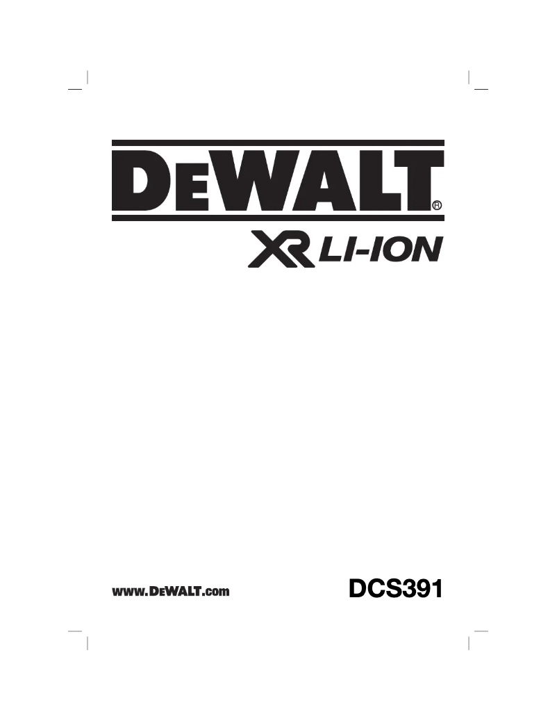Page 1 of the manual User Manual DeWalt DCS391