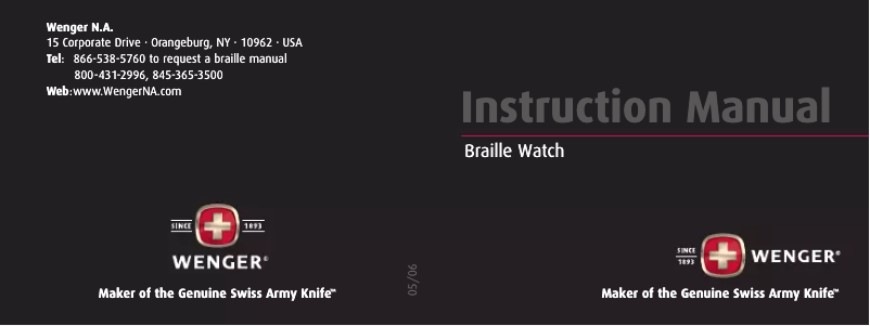 First page image of the manual for TerraGraph Braille