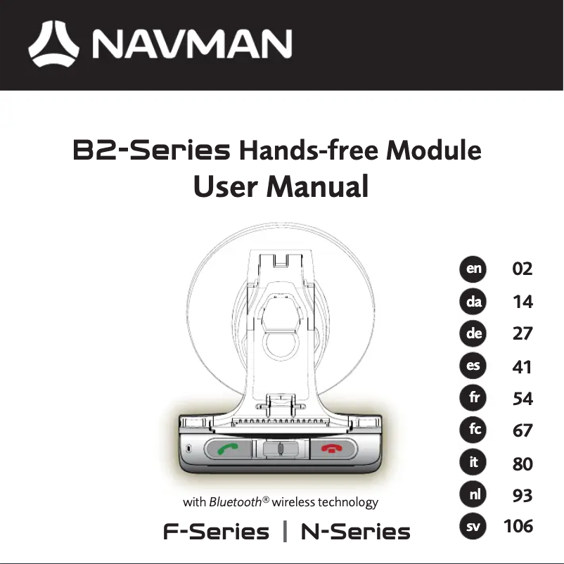 Page 1 of the manual User Manual Navman B2