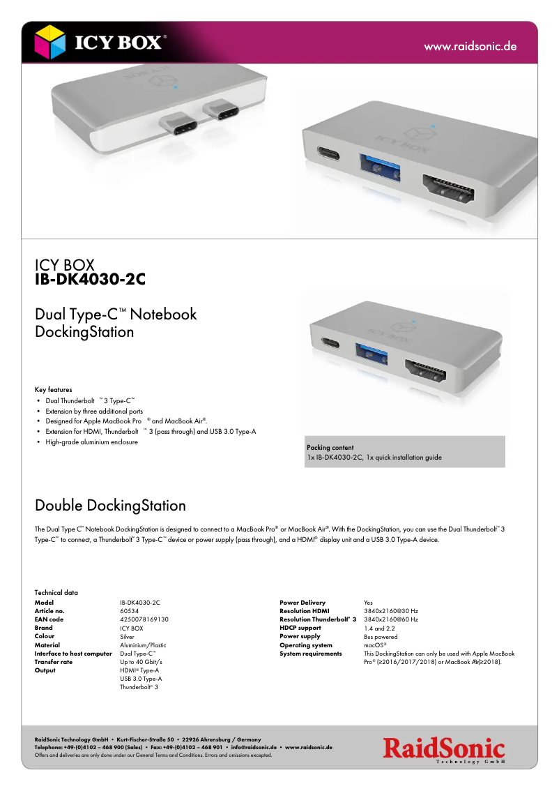 First page image of the manual for IB-DK4030-2C