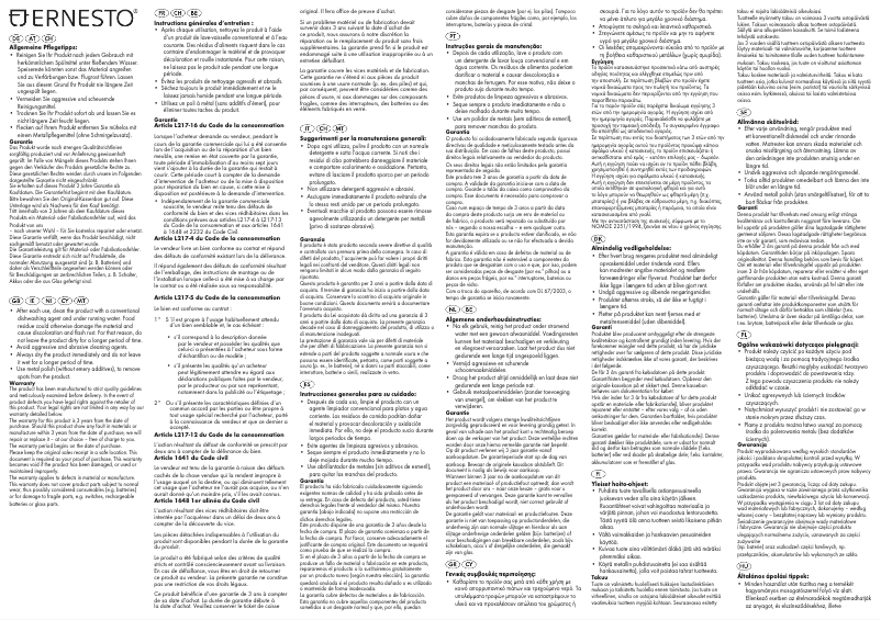 Page 1 de la notice Manuel utilisateur Ernesto HG03290