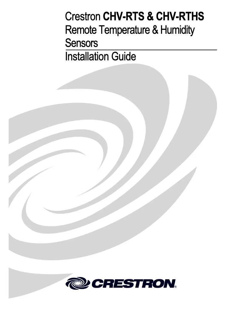 Page 1 de la notice Manuel utilisateur Crestron CHV-RTS