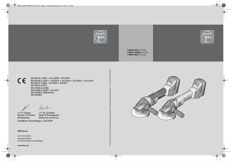 First page image of the manual for CCG 18-115 BLPD Select