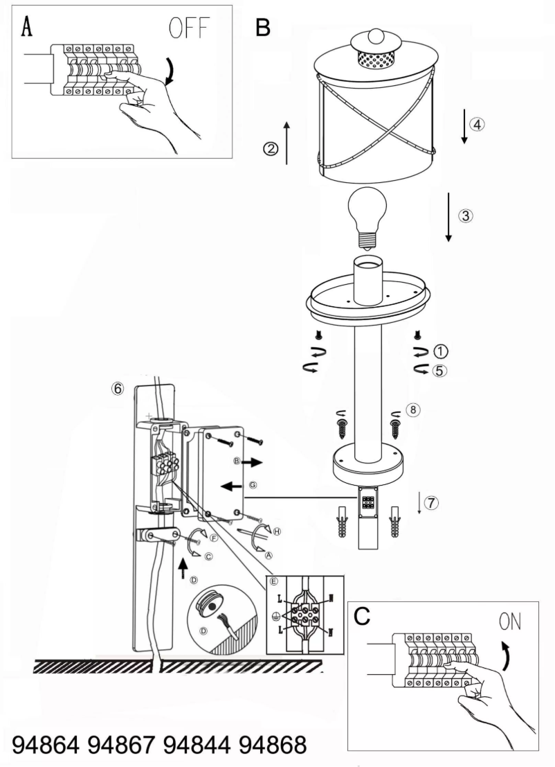 Page 1 of the manual User Manual Eglo Vintage Hilburn 1