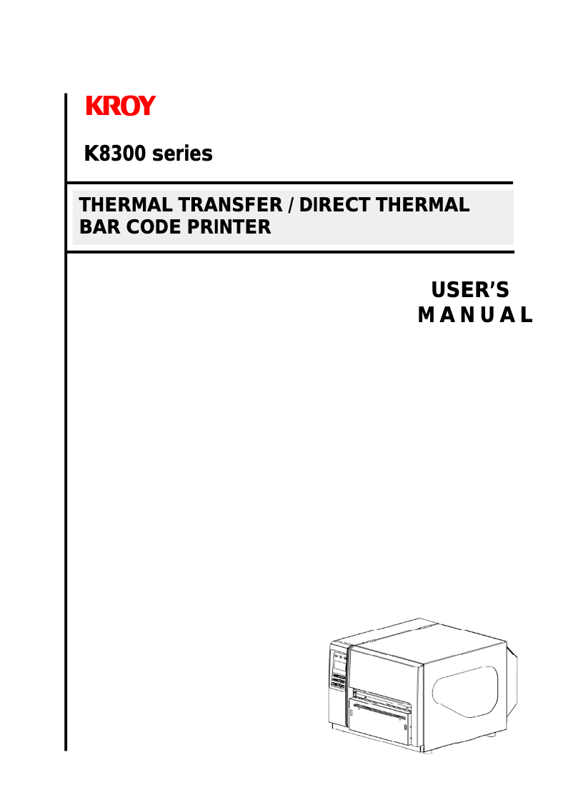 First page image of the manual for K8300