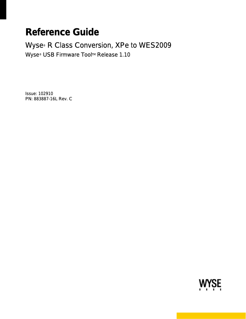 Page 1 of the manual User Manual Wyse WES2009 4GF