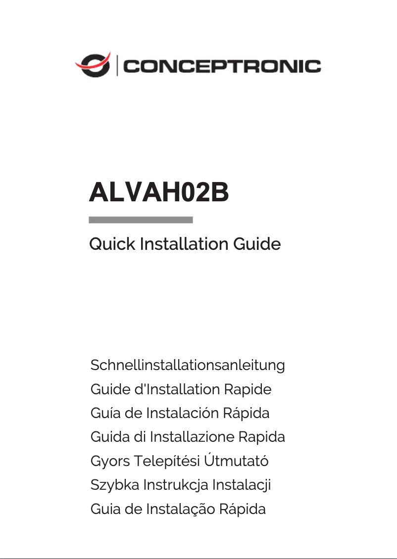 First page image of the manual for ALVAH02B