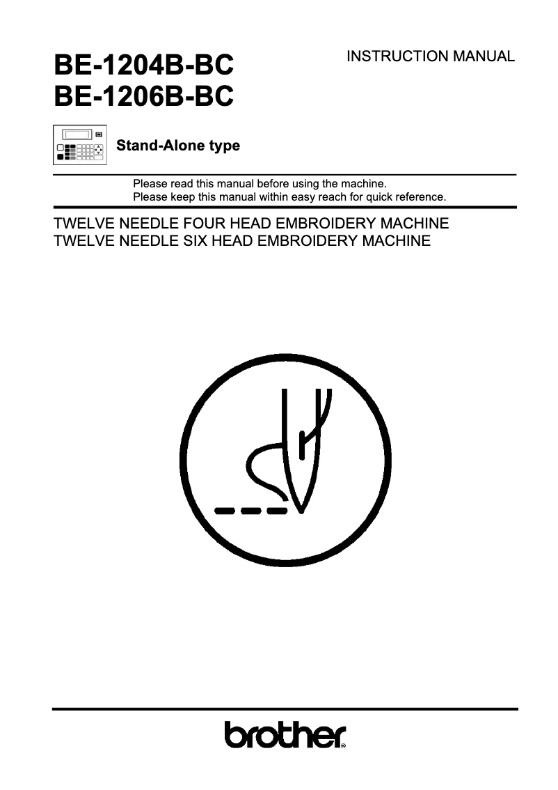 First page image of the manual for BE-1206B-BC
