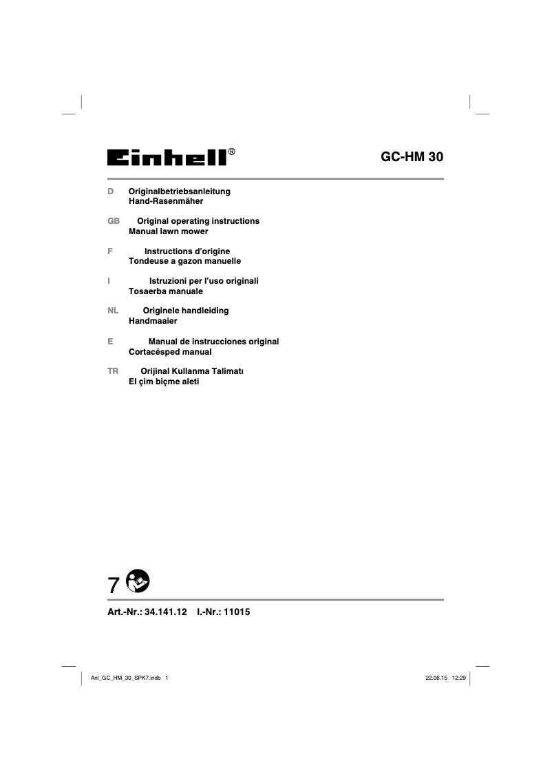 Page 1 of the manual User Manual Einhell GC-HM 30