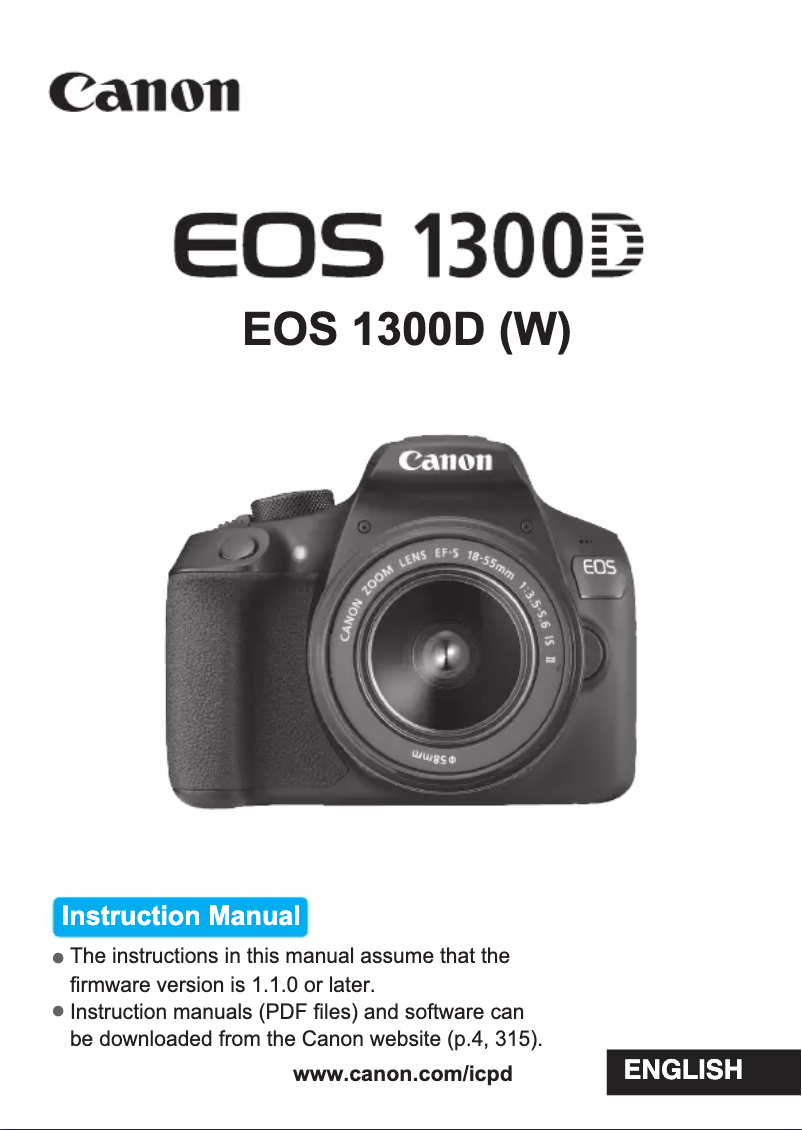 First page image of the manual for EOS 1300D