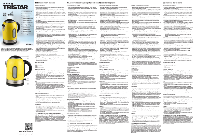 First page image of the manual for WK-3218