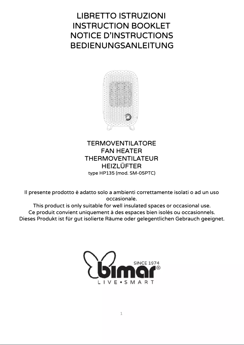 Page 1 of the manual User Manual Bimar HP135