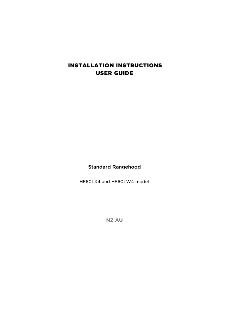 Page 1 de la notice Manuel utilisateur Fisher & Paykel HF60LX4