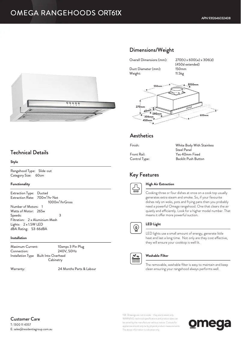 First page image of the manual for ORT61X