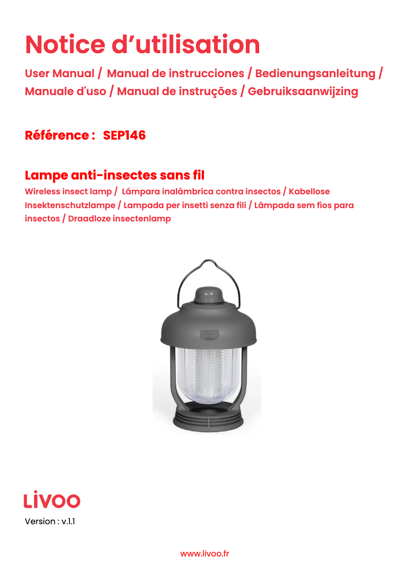 Page 1 of the manual User Manual Livoo SEP146