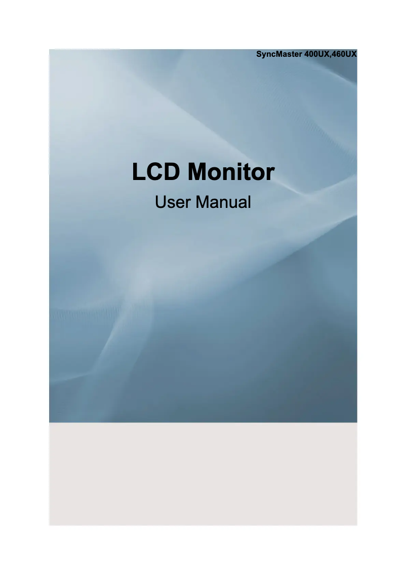 First page image of the manual for Syncmaster 460UX