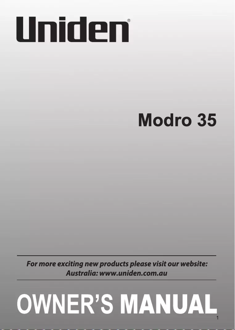 First page image of the manual for Modro 35