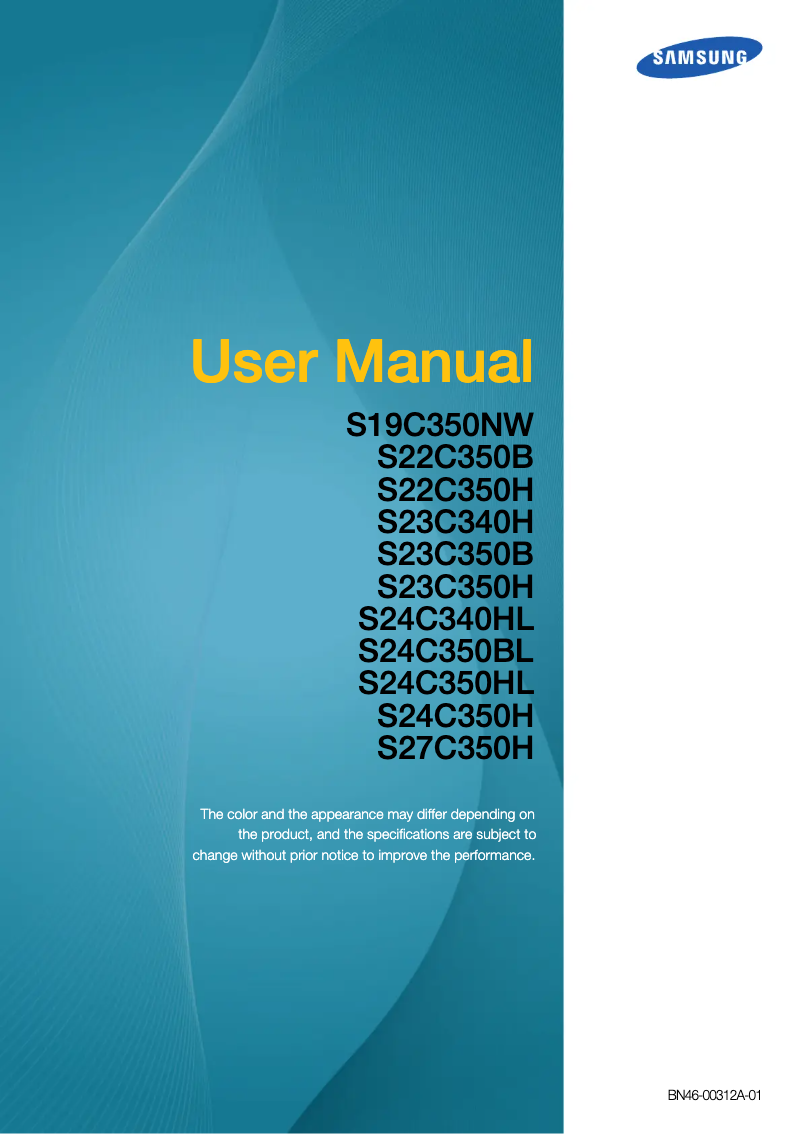 Page 1 of the manual User Manual Samsung SyncMaster S22C350B