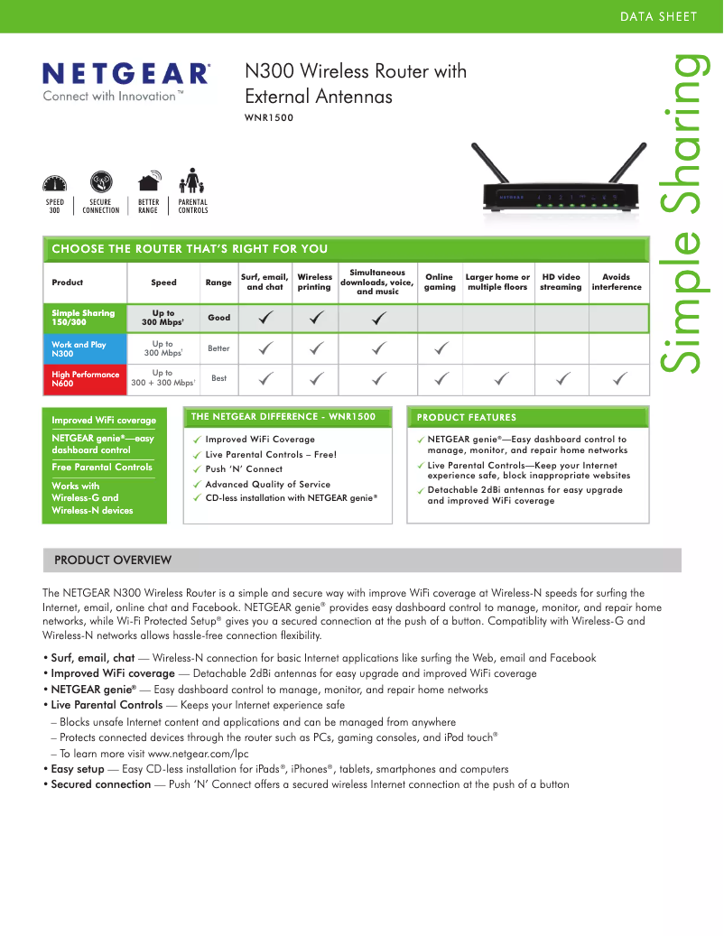 First page image of the manual for WNR1500