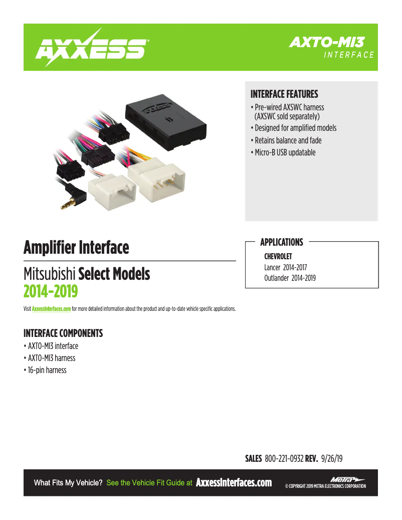 First page image of the manual for AXTO-MI3