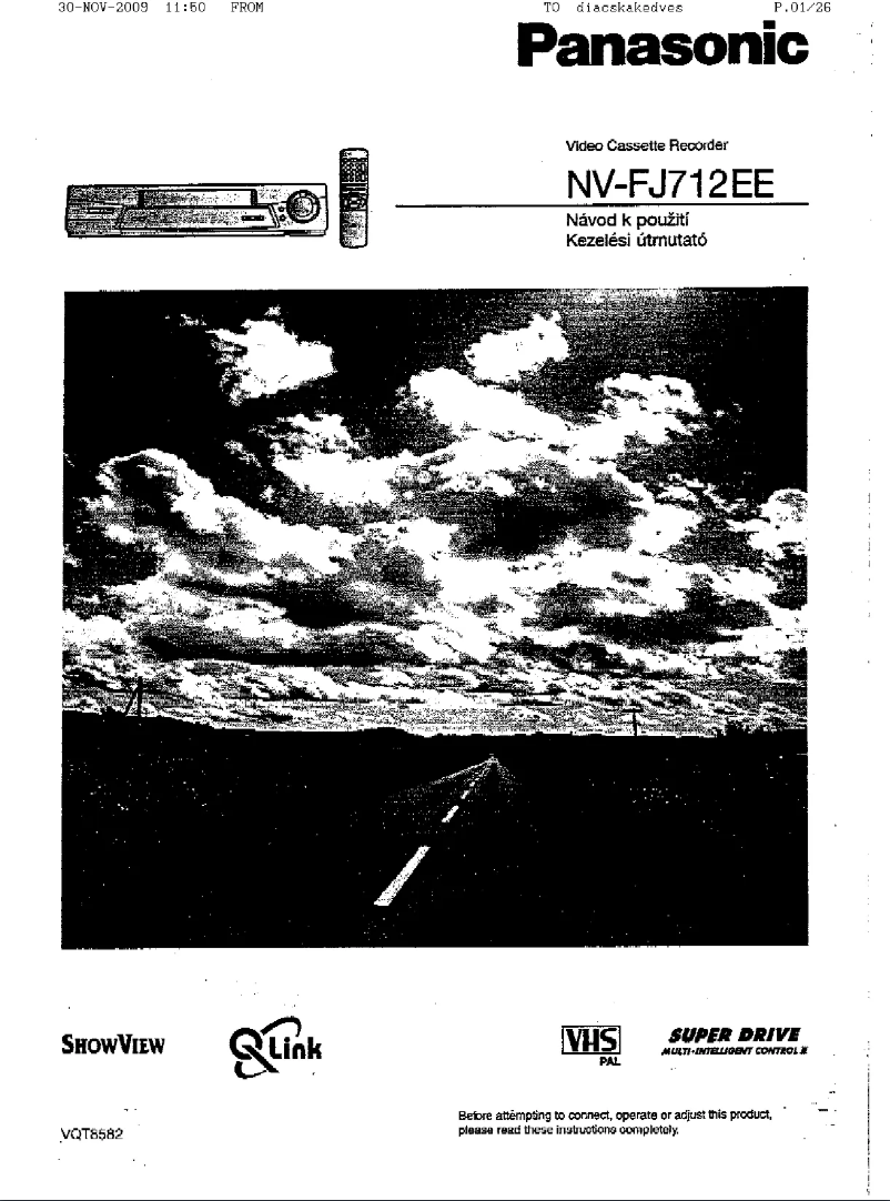 Page 1 of the manual User Manual Panasonic NV-FJ712EE
