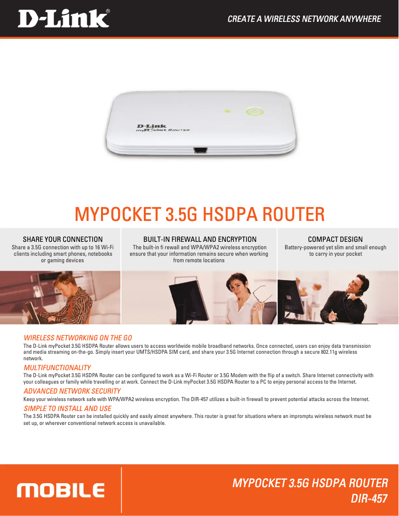 First page image of the manual for DIR-457