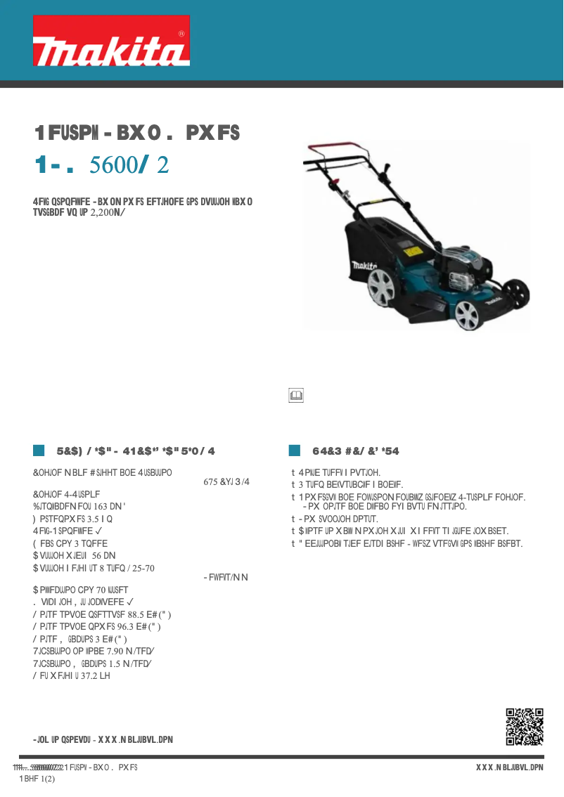 Page 1 of the manual Technical Sheet Makita PLM5600N2